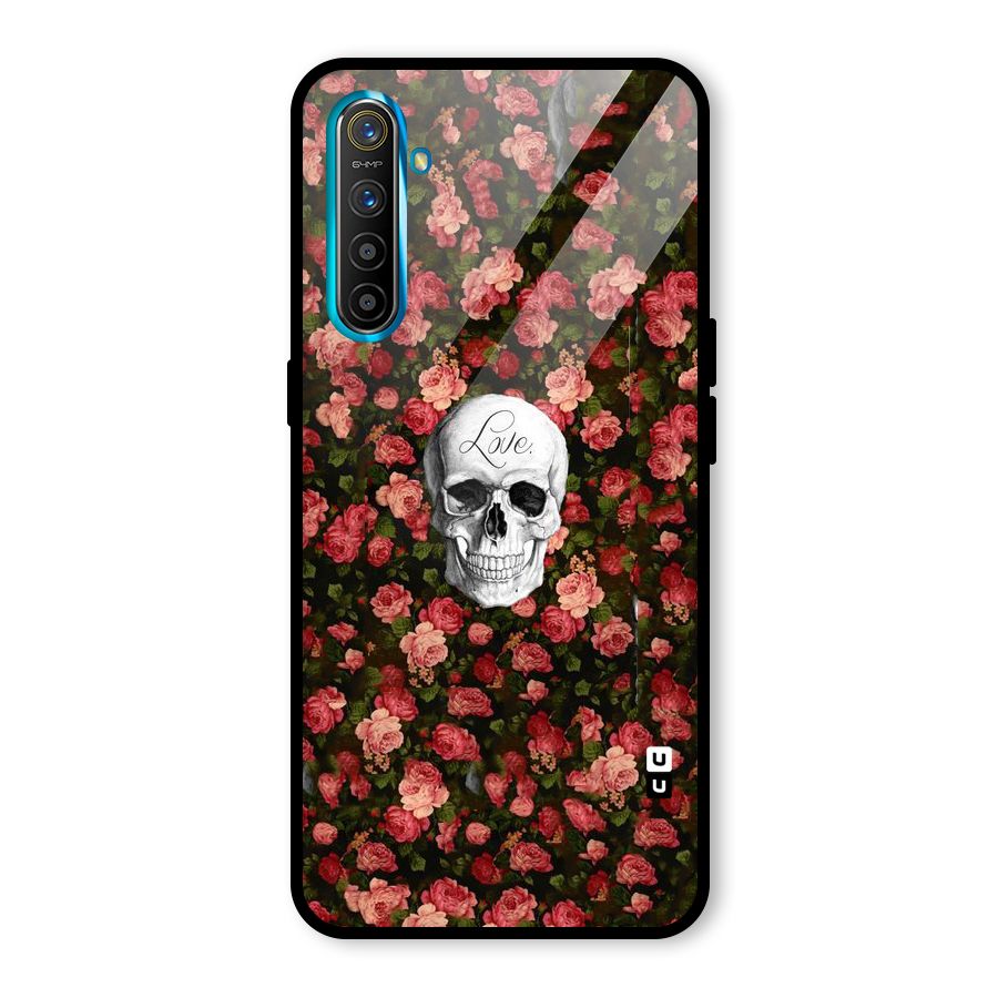 Floral Skull Love Glass Back Case for Realme X2