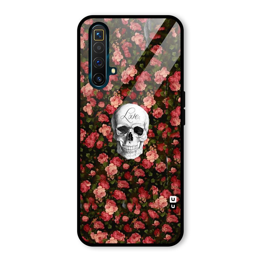 Floral Skull Love Glass Back Case for Realme X3