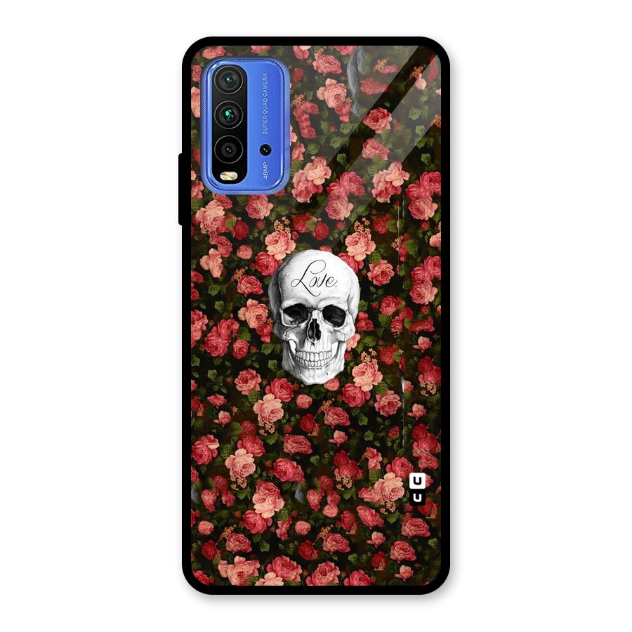 Floral Skull Love Glass Back Case for Redmi 9 Power