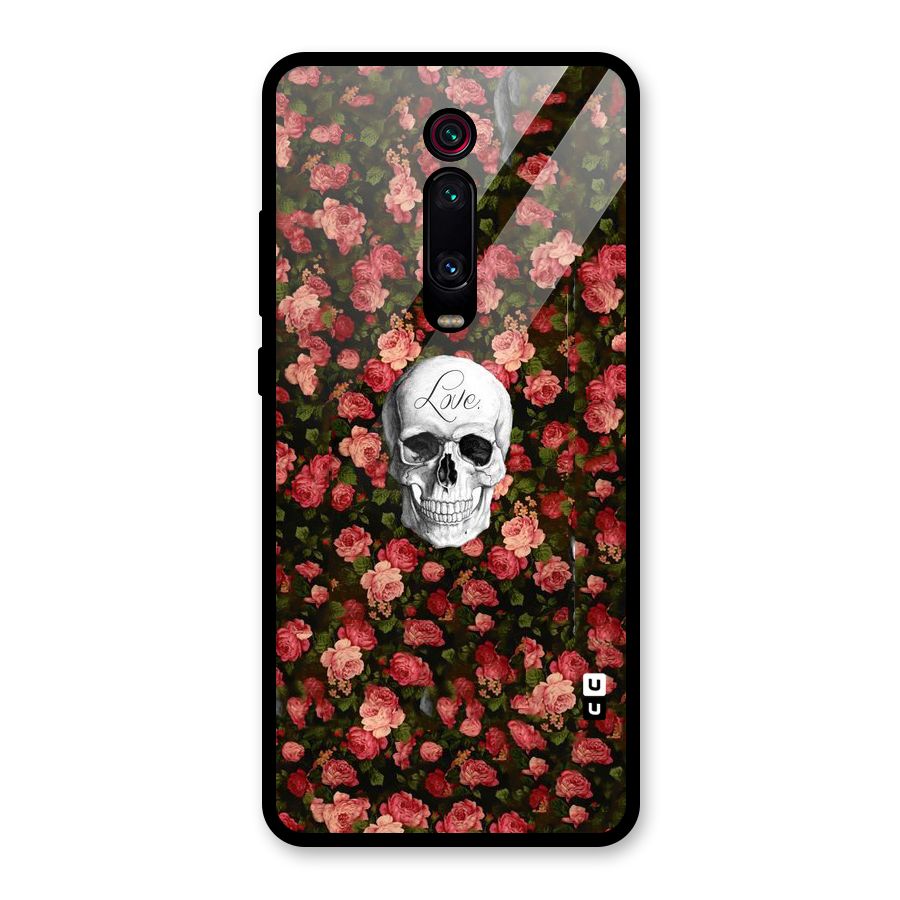 Floral Skull Love Glass Back Case for Redmi K20