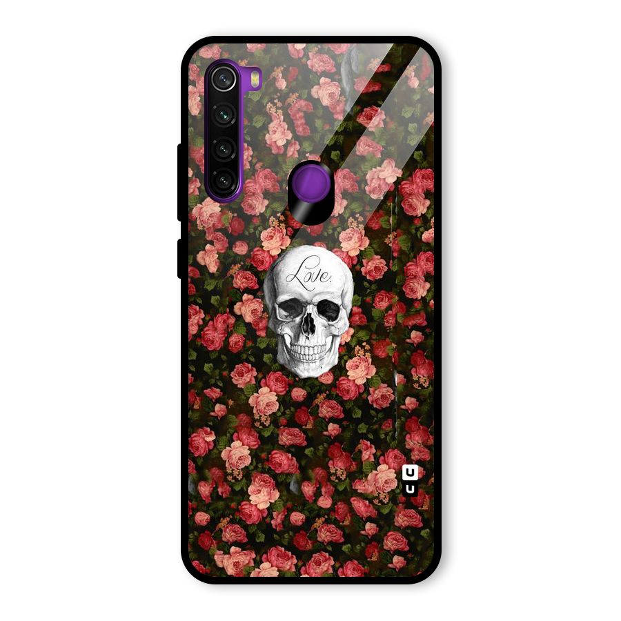 Floral Skull Love Glass Back Case for Redmi Note 8