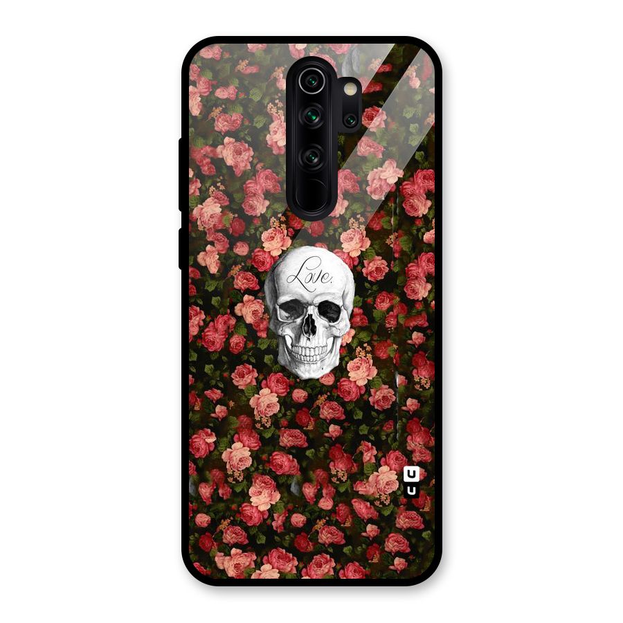 Floral Skull Love Glass Back Case for Redmi Note 8 Pro