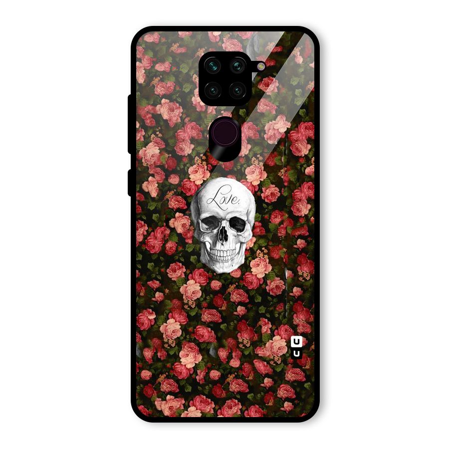 Floral Skull Love Glass Back Case for Redmi Note 9