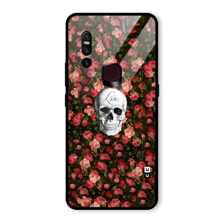 Floral Skull Love Glass Back Case for Vivo V15