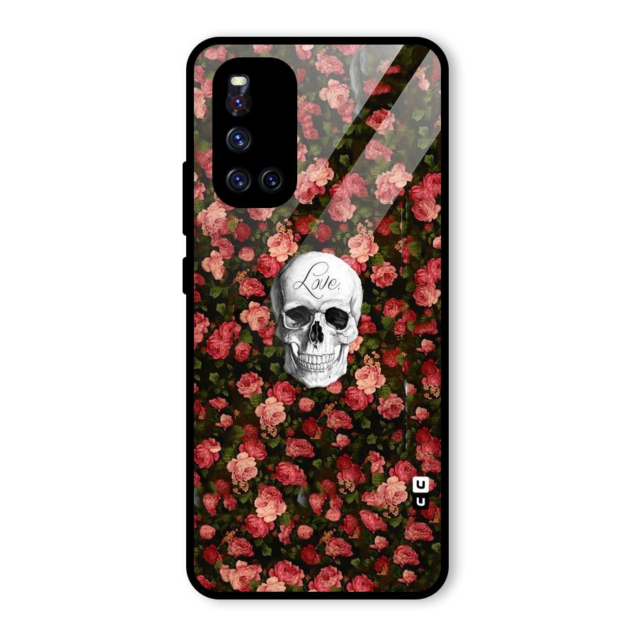 Floral Skull Love Glass Back Case for Vivo V19