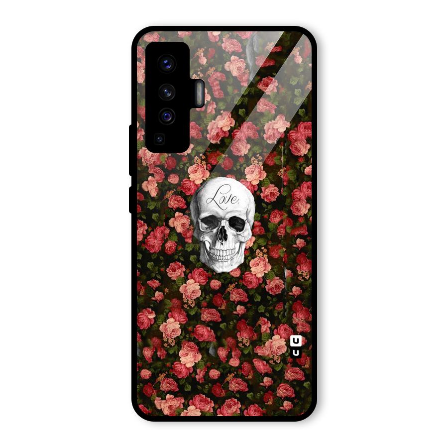 Floral Skull Love Glass Back Case for Vivo X50