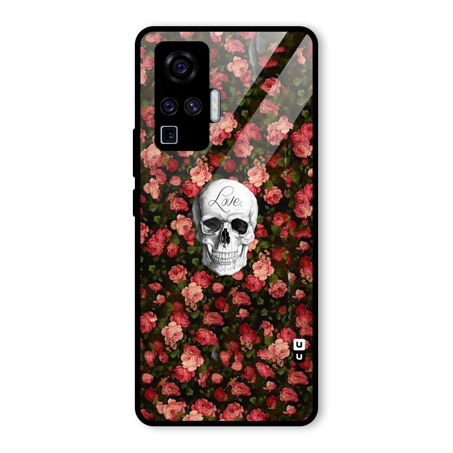 Floral Skull Love Glass Back Case for Vivo X50 Pro