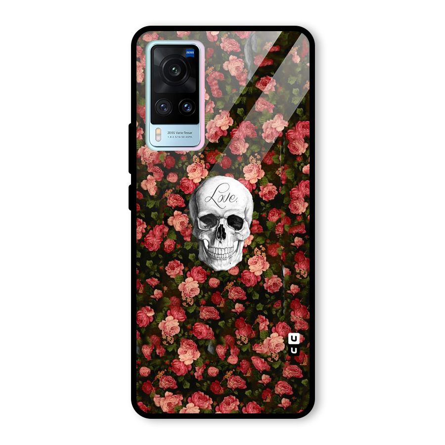 Floral Skull Love Glass Back Case for Vivo X60