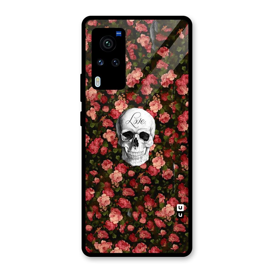 Floral Skull Love Glass Back Case for Vivo X60 Pro
