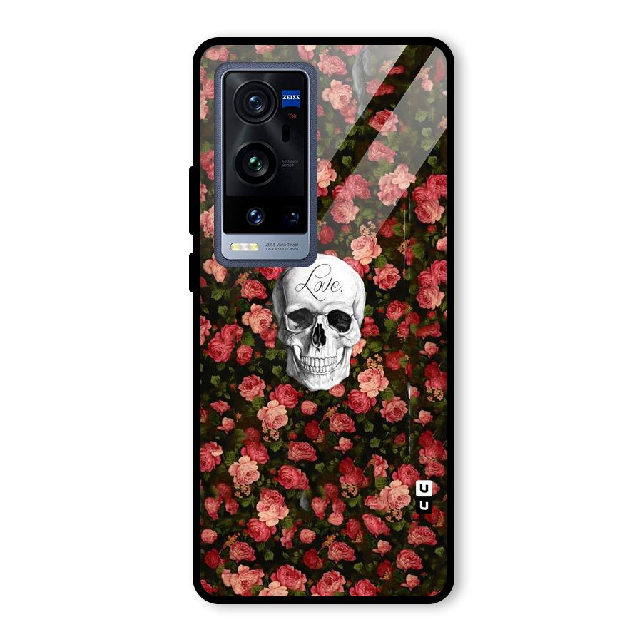 Floral Skull Love Glass Back Case for Vivo X60 Pro Plus
