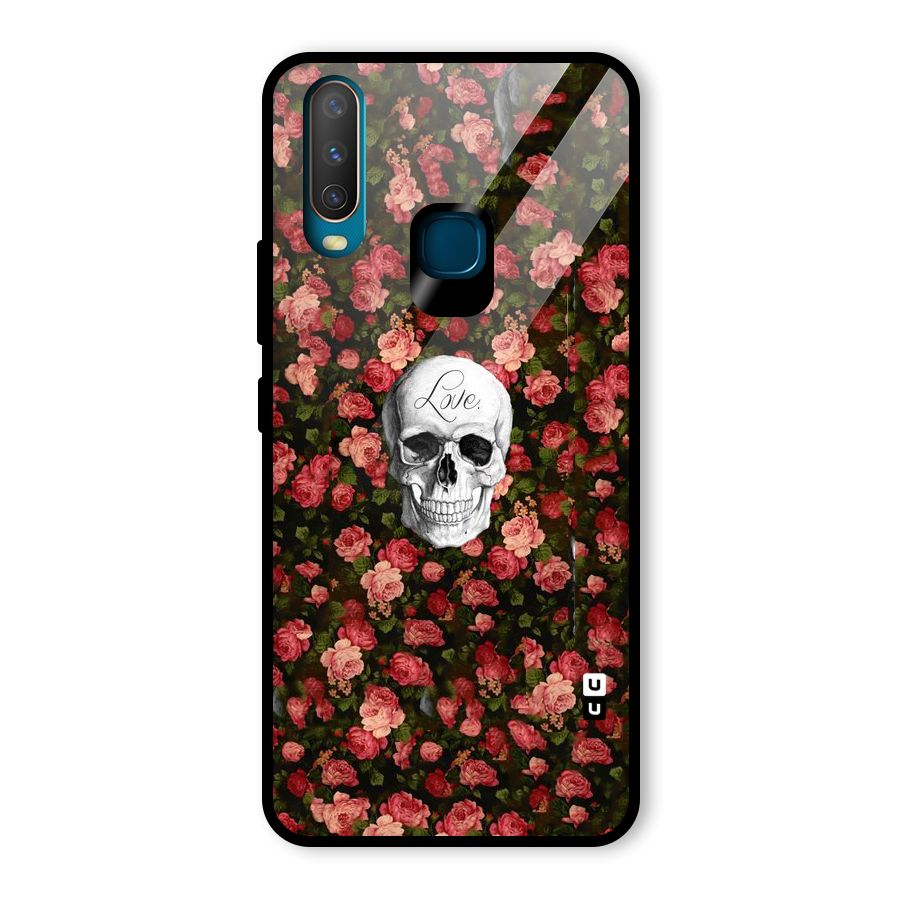 Floral Skull Love Glass Back Case for Vivo Y17