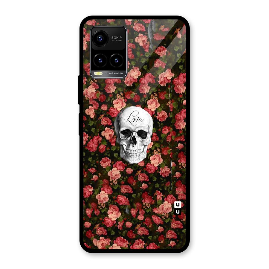 Floral Skull Love Glass Back Case for Vivo Y21T