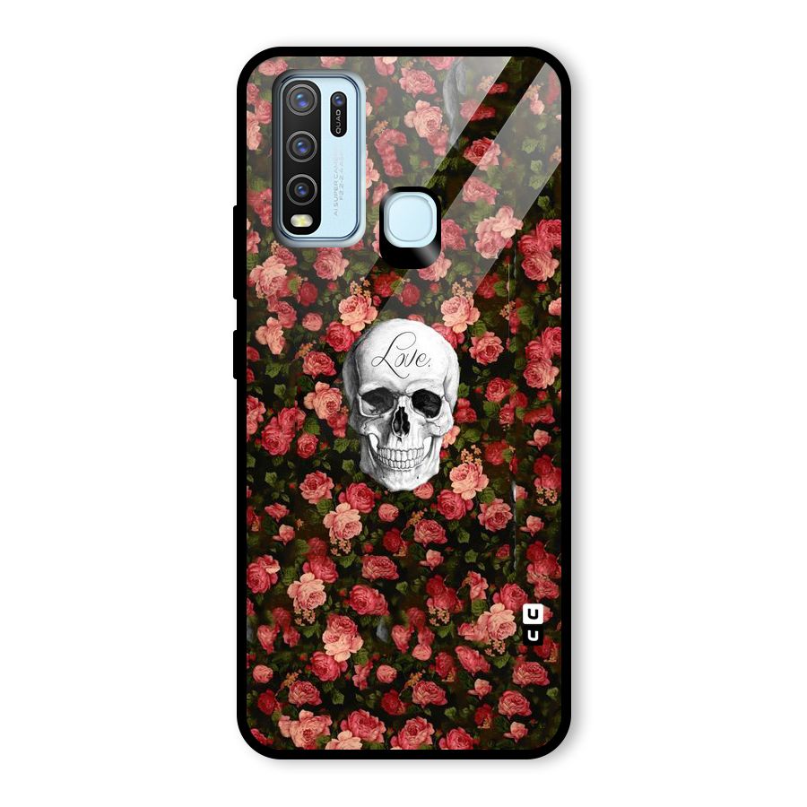 Floral Skull Love Glass Back Case for Vivo Y50