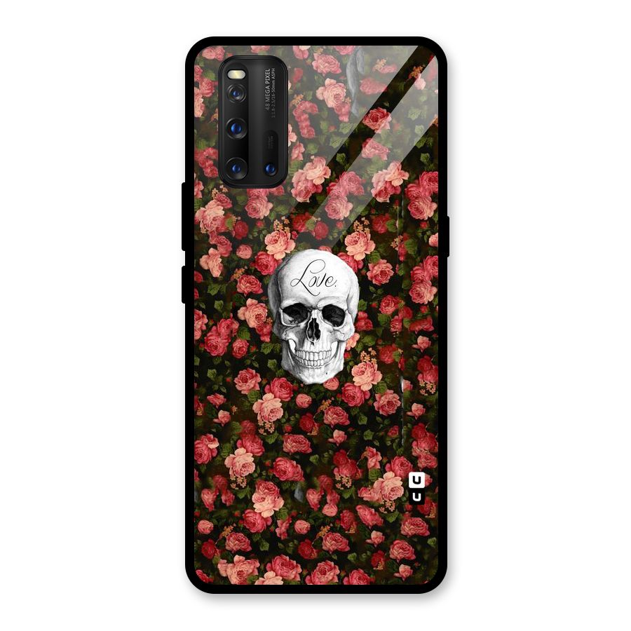 Floral Skull Love Glass Back Case for Vivo iQOO 3
