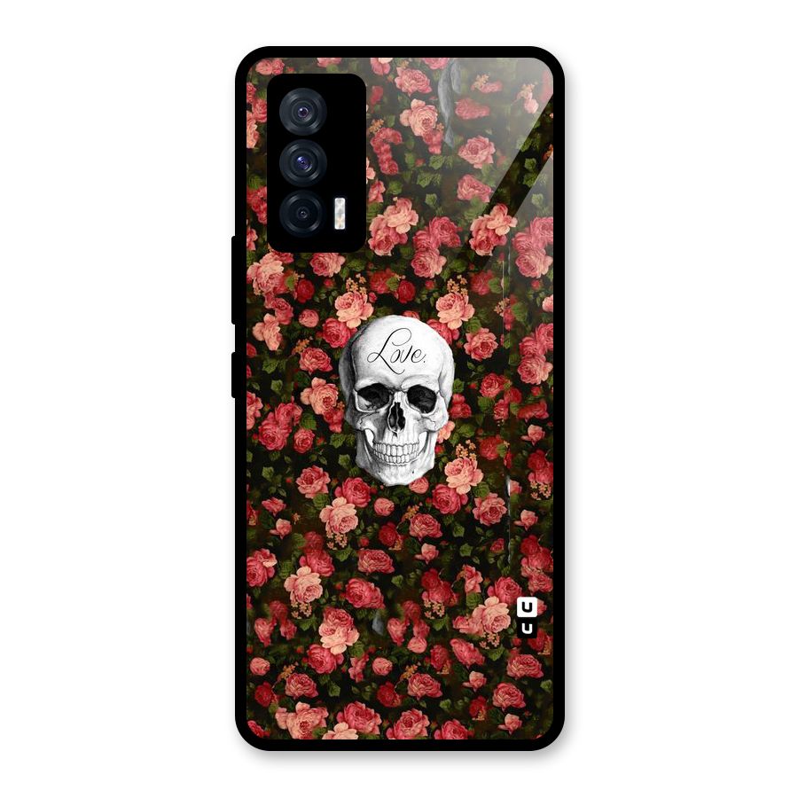 Floral Skull Love Glass Back Case for Vivo iQOO 7 5G