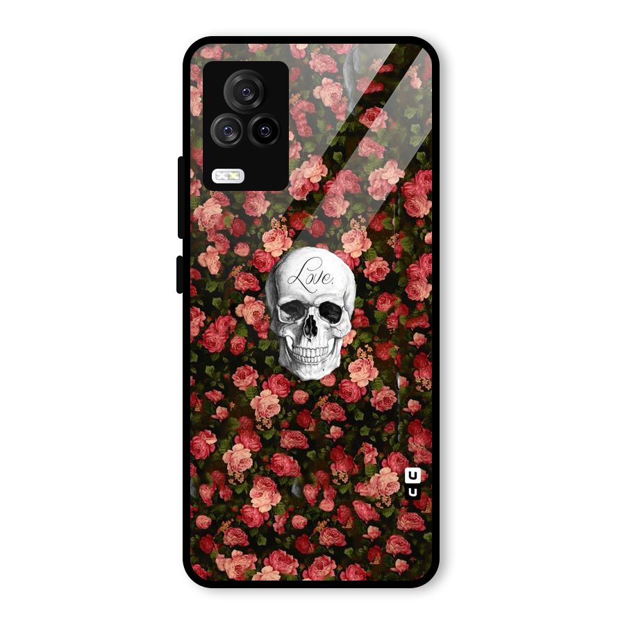 Floral Skull Love Glass Back Case for Vivo iQOO 7 Legend 5G