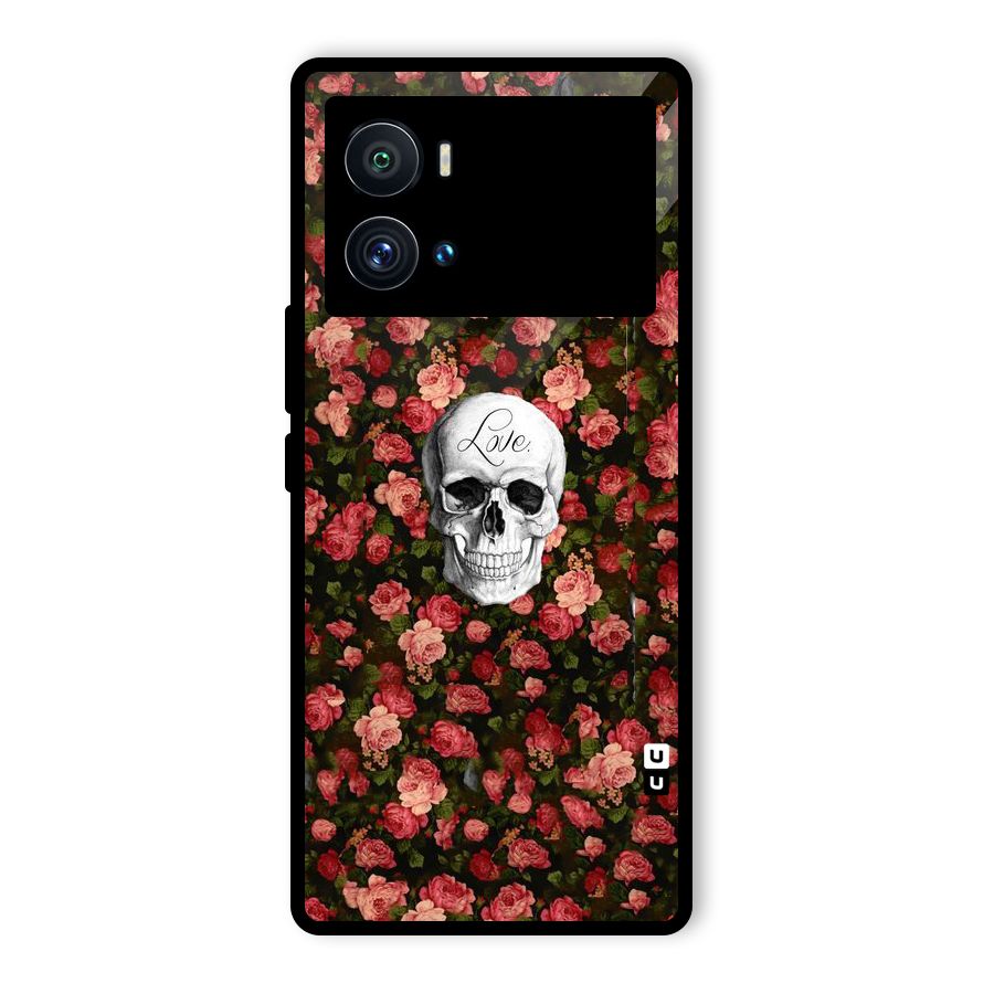 Floral Skull Love Glass Back Case for Vivo iQOO 9 Pro