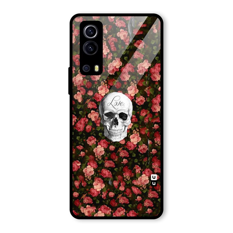 Floral Skull Love Glass Back Case for Vivo iQOO Z3