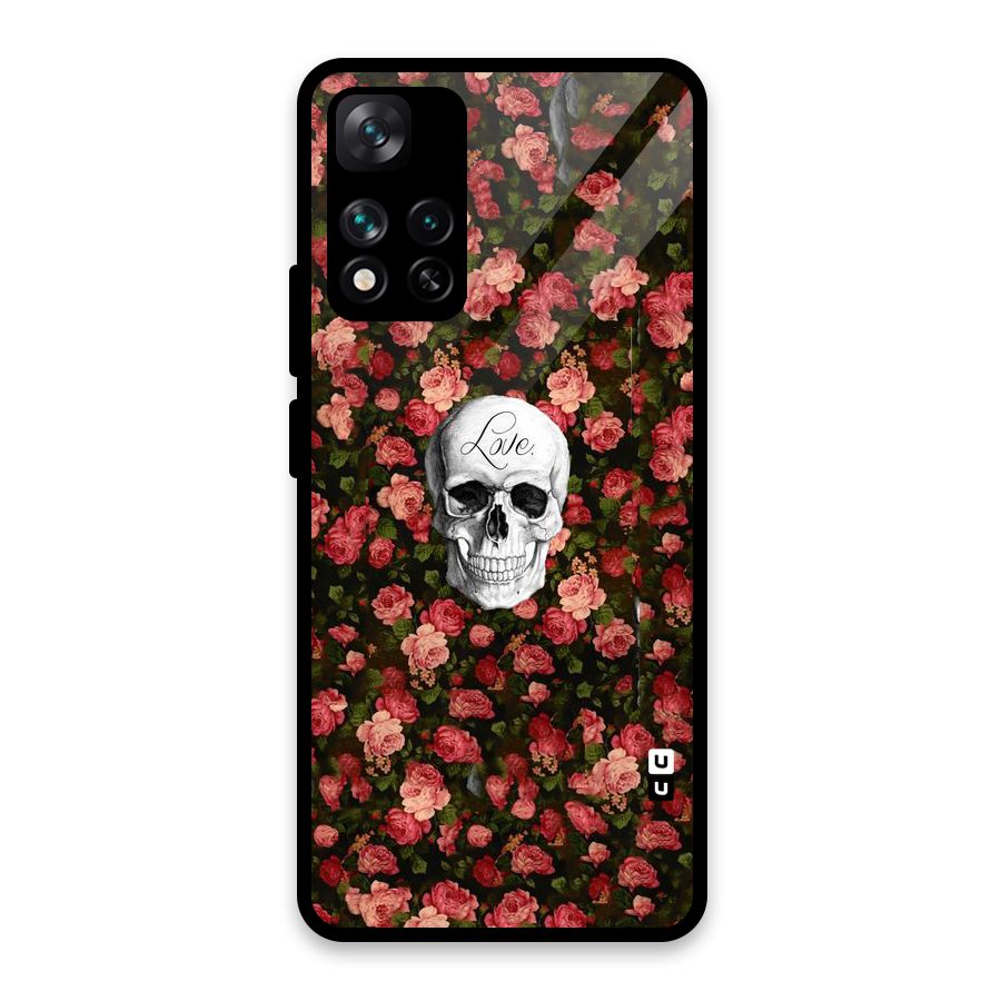 Floral Skull Love Glass Back Case for Xiaomi 11i HyperCharge 5G
