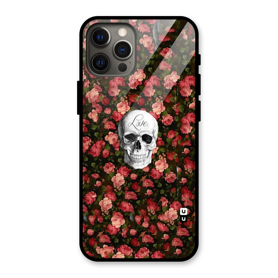 Floral Skull Love Glass Back Case for iPhone 12 Pro Max