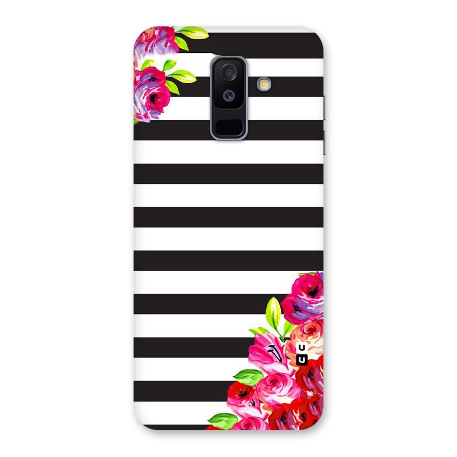 Floral Stripes Back Case for Galaxy A6 Plus