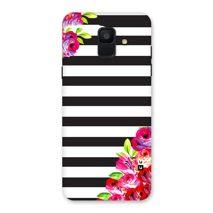 Floral Stripes Back Case for Galaxy A6 (2018)
