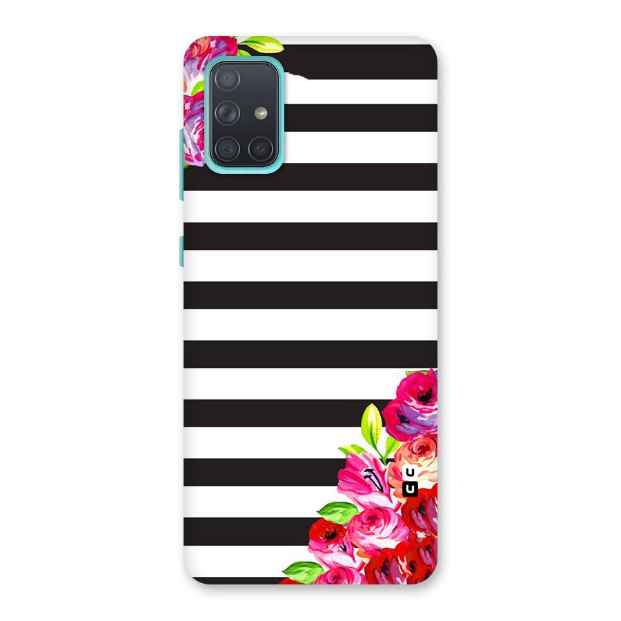 Floral Stripes Back Case for Galaxy A71