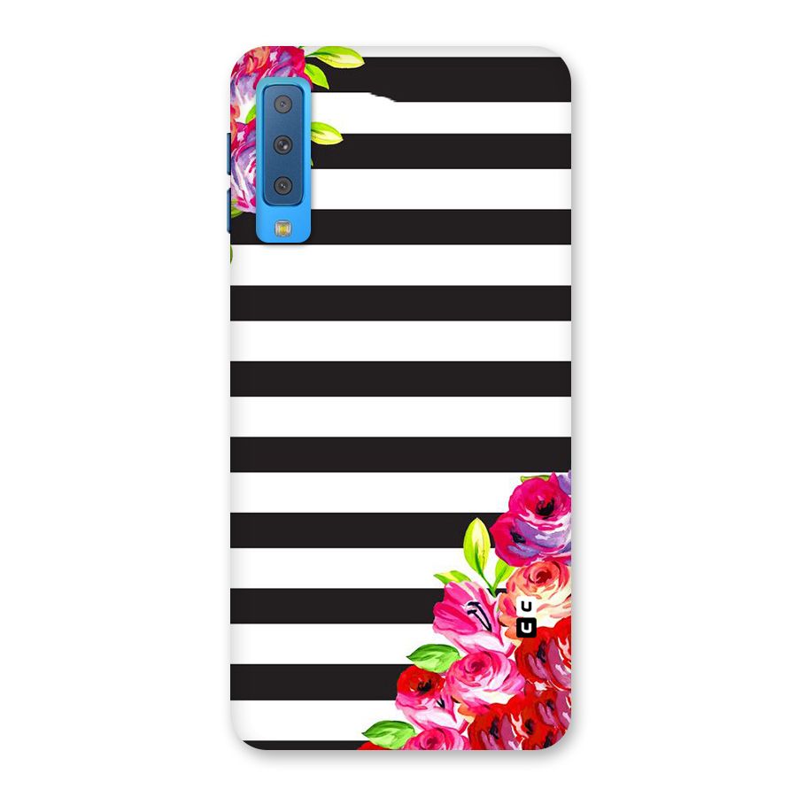 Floral Stripes Back Case for Galaxy A7 (2018)