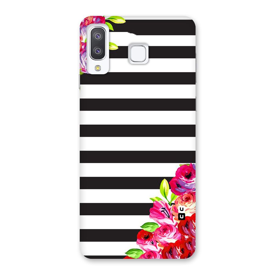 Floral Stripes Back Case for Galaxy A8 Star