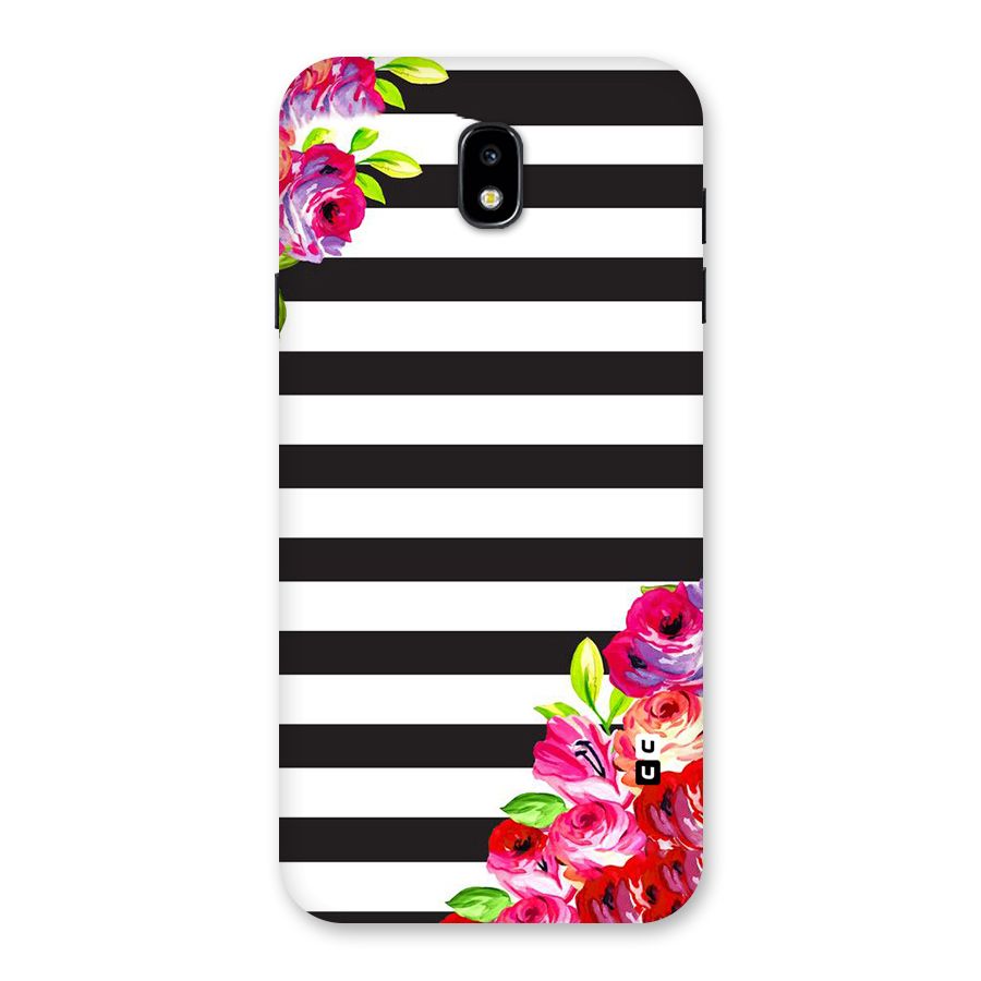 Floral Stripes Back Case for Galaxy J7 Pro