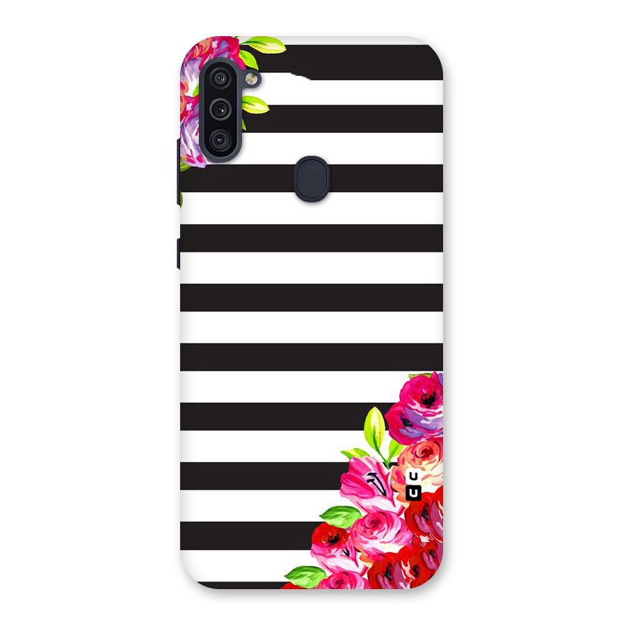 Floral Stripes Back Case for Galaxy M11