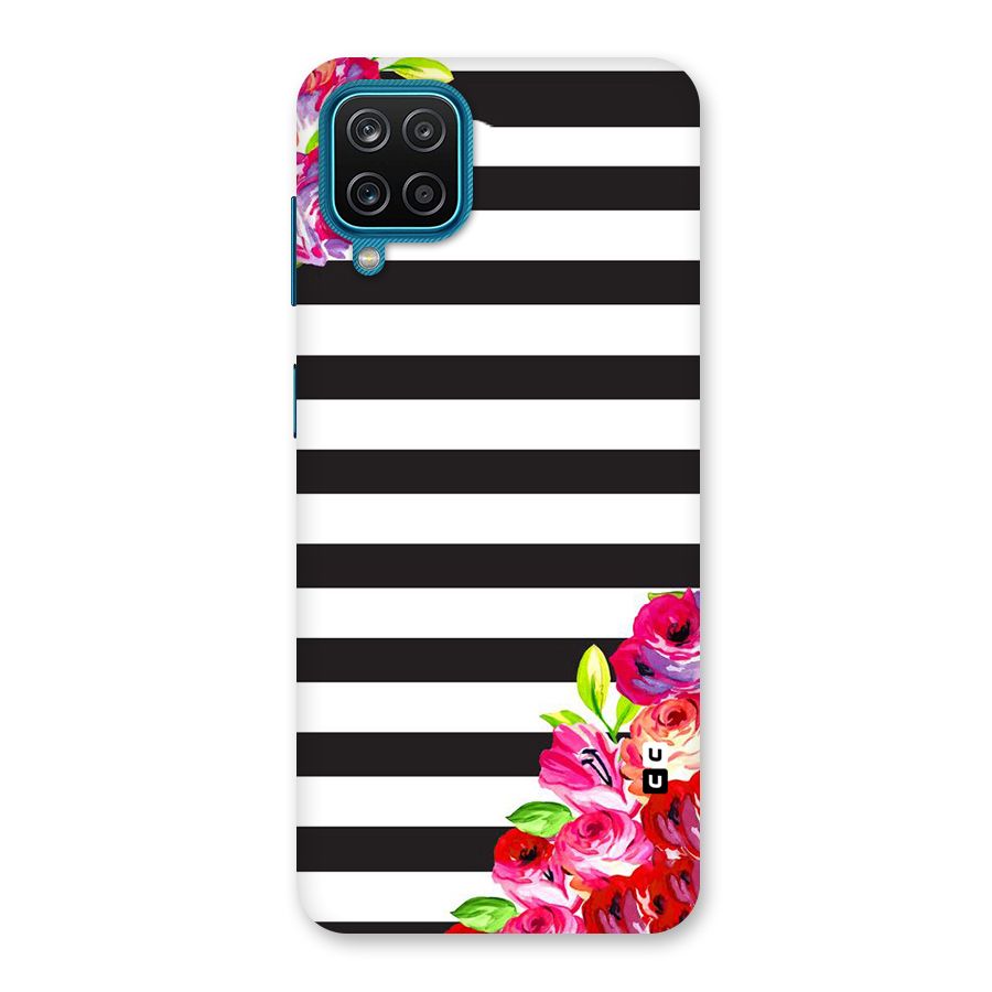 Floral Stripes Back Case for Galaxy M12