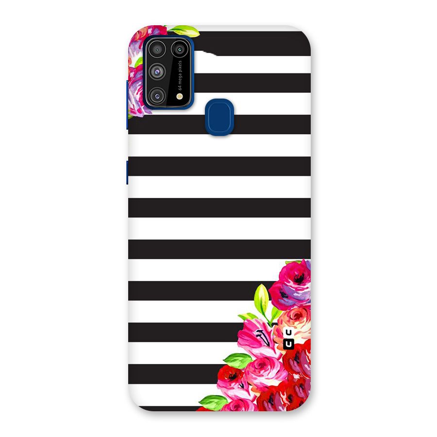 Floral Stripes Back Case for Galaxy M31