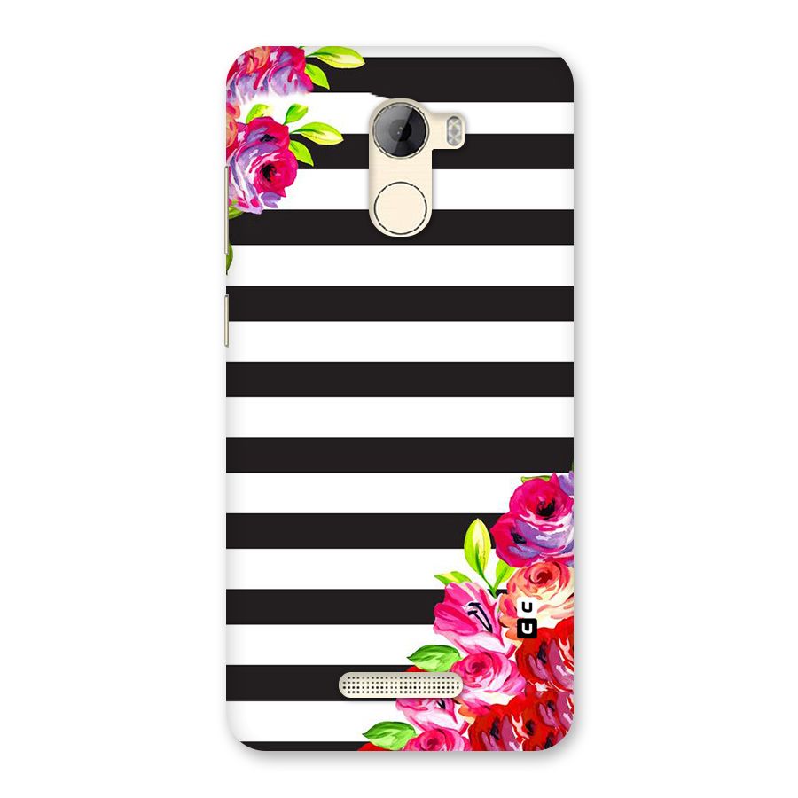 Floral Stripes Back Case for Gionee A1 LIte