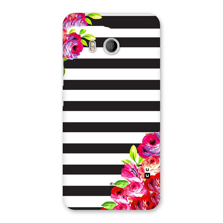 Floral Stripes Back Case for HTC U11