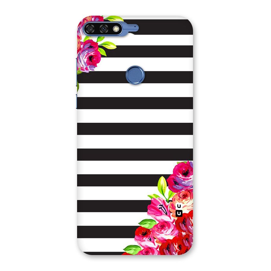 Floral Stripes Back Case for Honor 7C