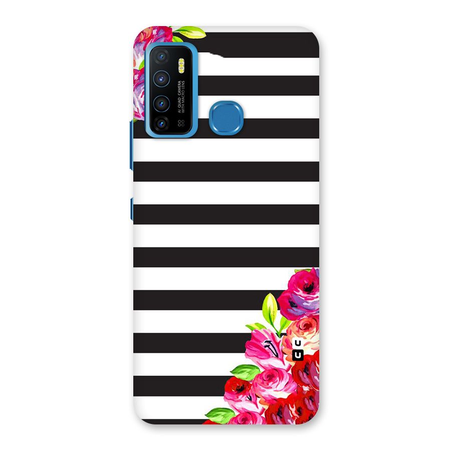 Floral Stripes Back Case for Infinix Hot 9