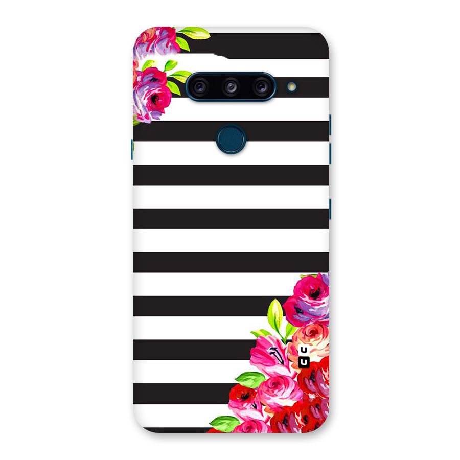 Floral Stripes Back Case for LG  V40 ThinQ