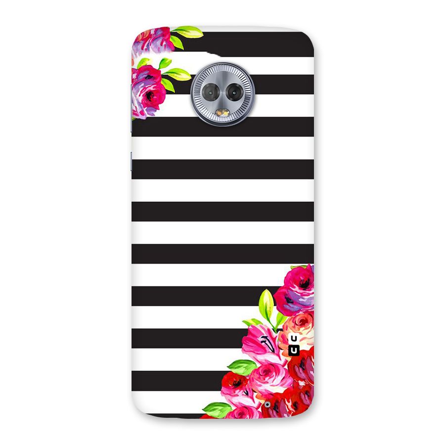 Floral Stripes Back Case for Moto G6 Plus