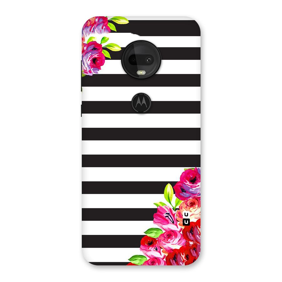 Floral Stripes Back Case for Moto G7