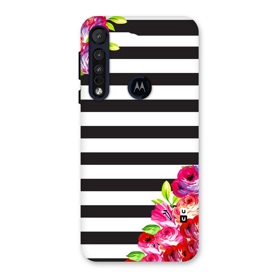 Floral Stripes Back Case for Motorola One Macro