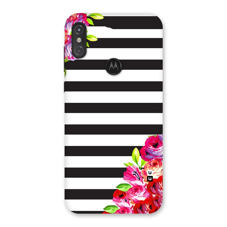 Floral Stripes Back Case for Motorola One Power