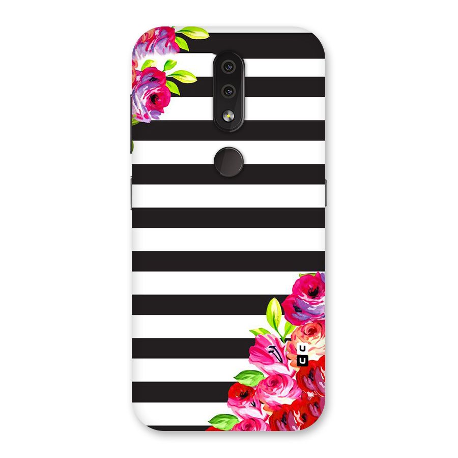 Floral Stripes Back Case for Nokia 4.2