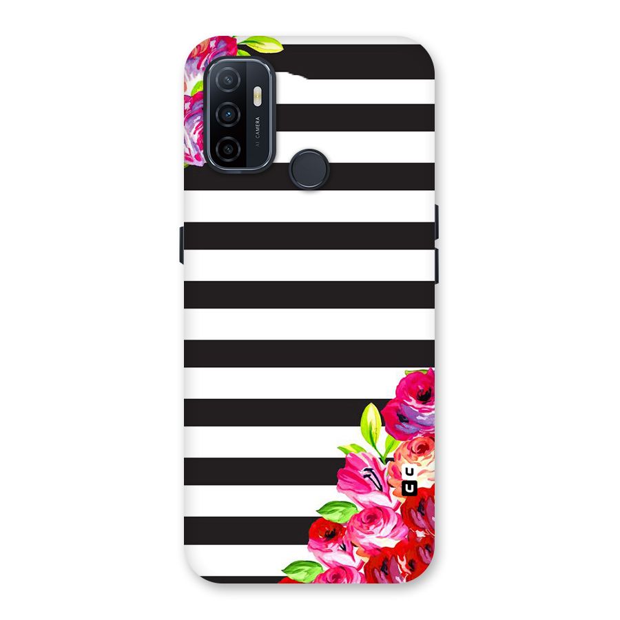 Floral Stripes Back Case for Oppo A32