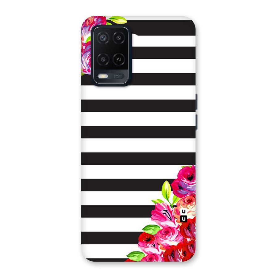 Floral Stripes Back Case for Oppo A54