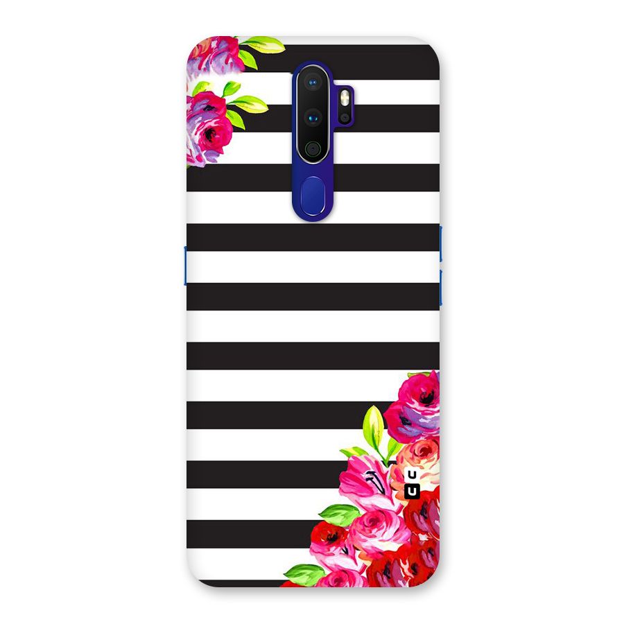 Floral Stripes Back Case for Oppo A9 (2020)