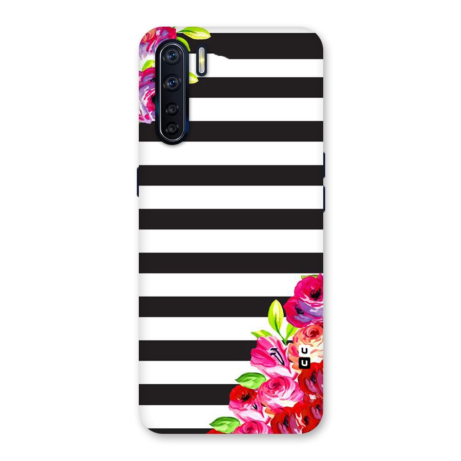Floral Stripes Back Case for Oppo F15