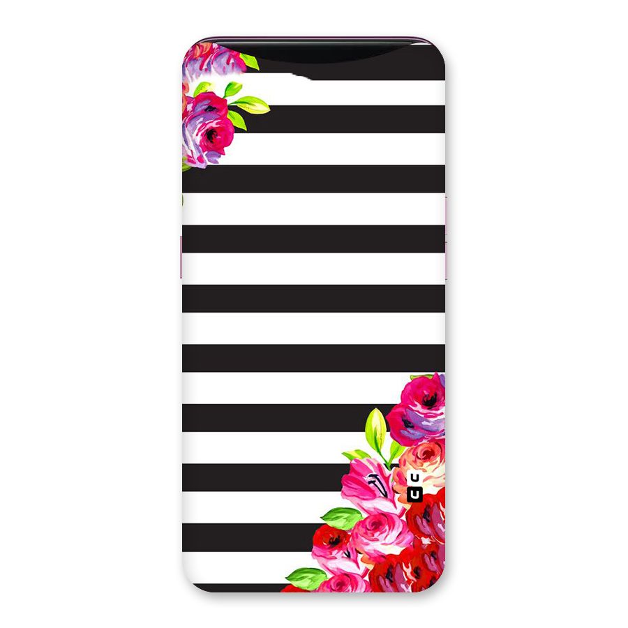 Floral Stripes Back Case for Oppo Find X