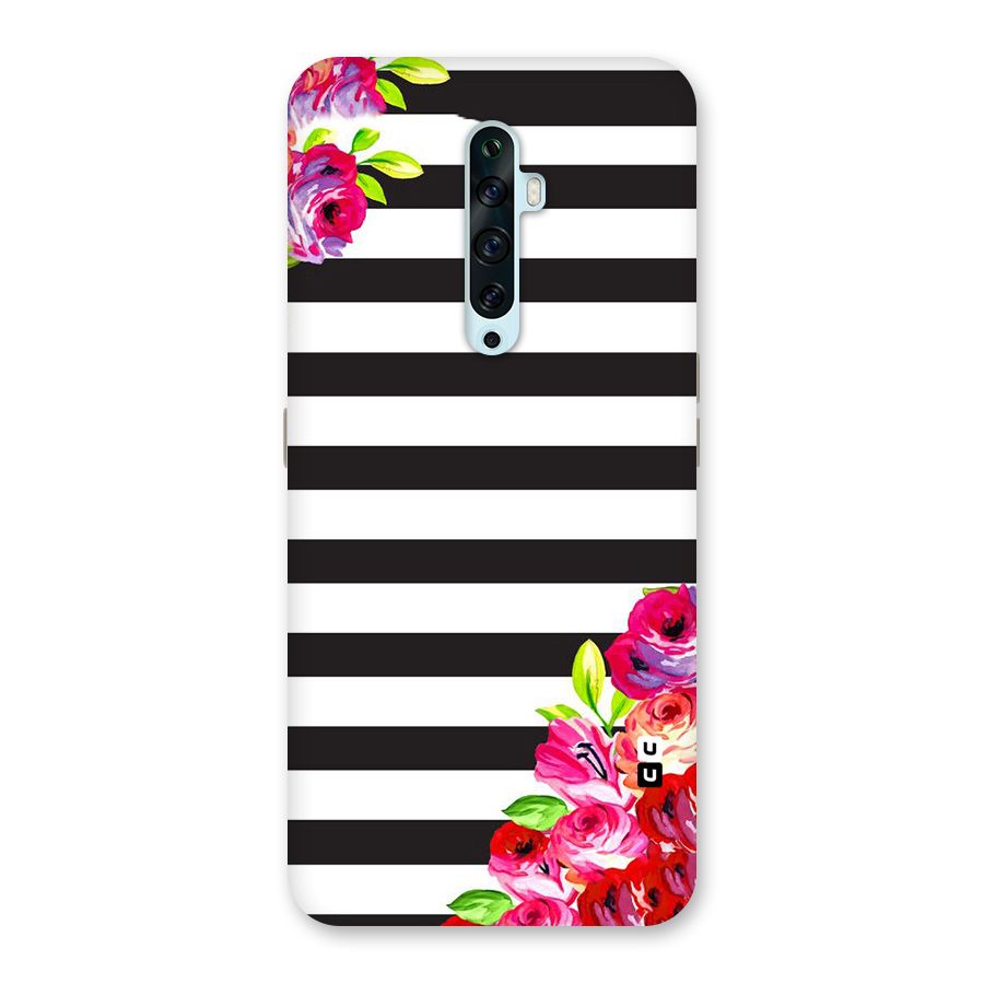 Floral Stripes Back Case for Oppo Reno2 F