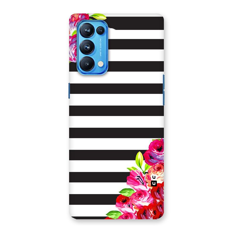 Floral Stripes Back Case for Oppo Reno5 Pro 5G